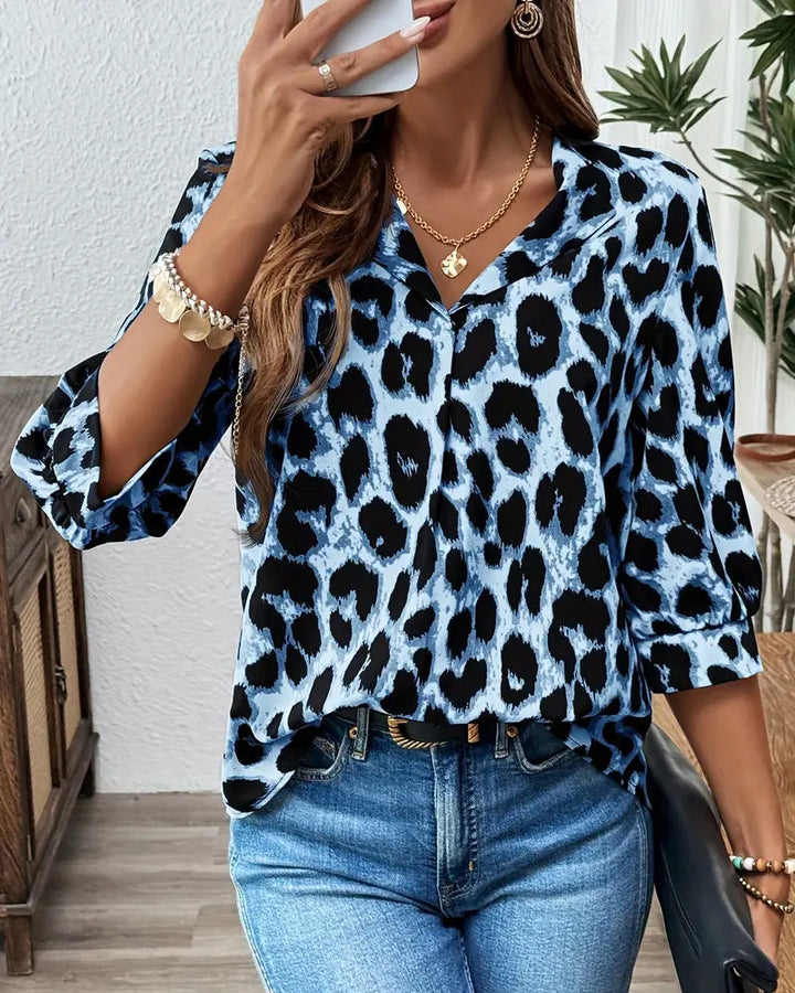 BEAUDINE | ELEGANT LEOPARD PRINT BLOUSE