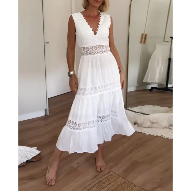 STEPHANIE | ELEGANT V-NECK DRESS