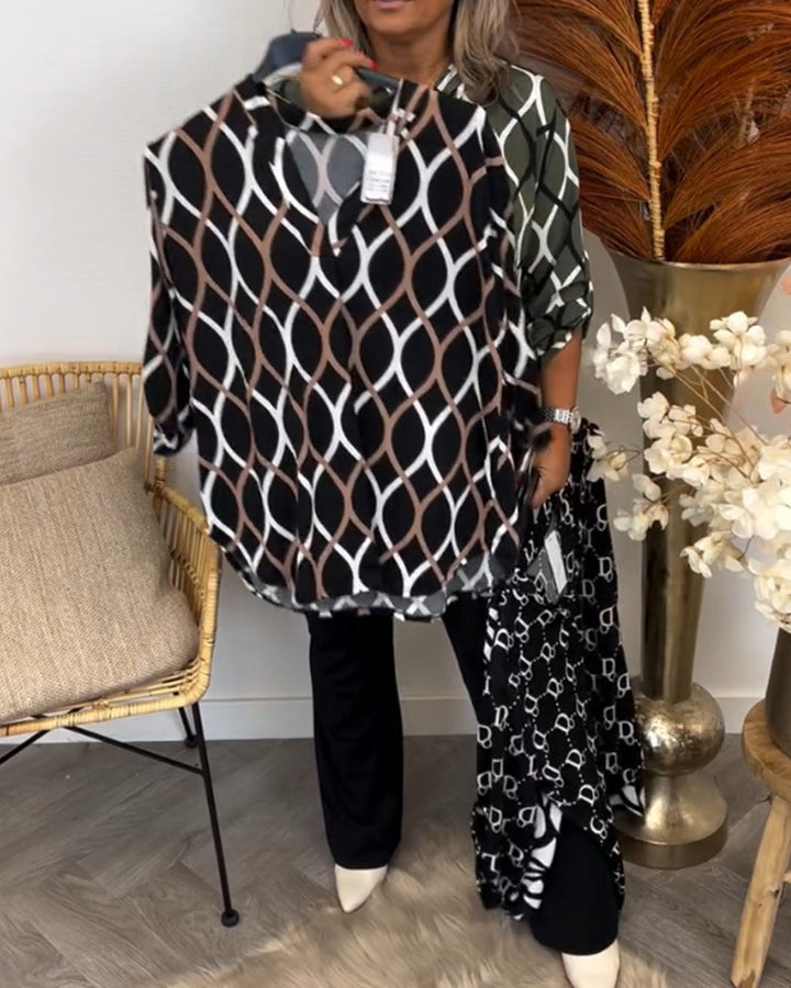 ALICIA | CASUAL LONG SLEEVE BLOUSE WITH PATTERN