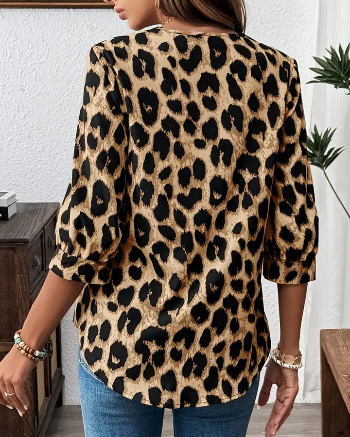BEAUDINE | ELEGANT LEOPARD PRINT BLOUSE