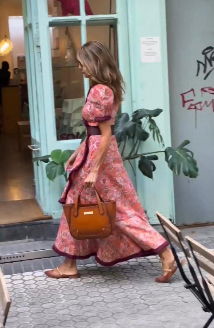 LOAVIE | ELEGANT LONG DRESS WITH PUFFY SLEEVES