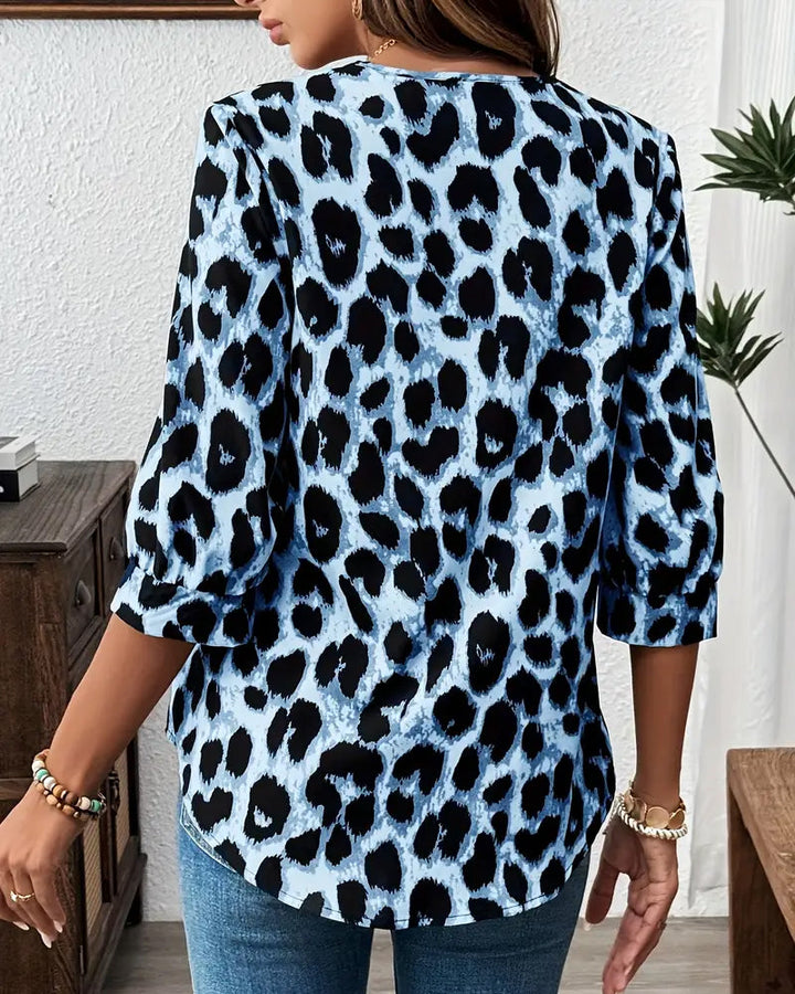 BEAUDINE | ELEGANT LEOPARD PRINT BLOUSE