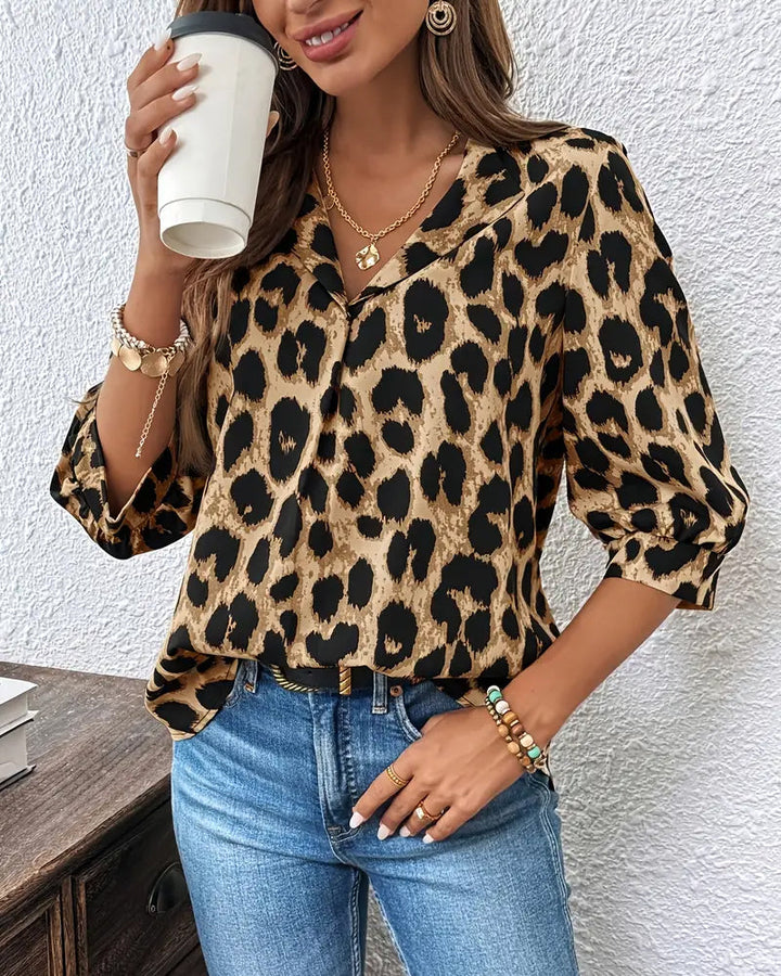BEAUDINE | ELEGANT LEOPARD PRINT BLOUSE