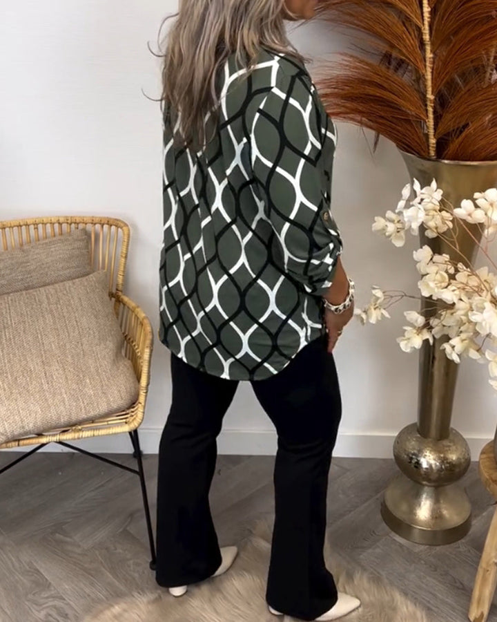 ALICIA | CASUAL LONG SLEEVE BLOUSE WITH PATTERN