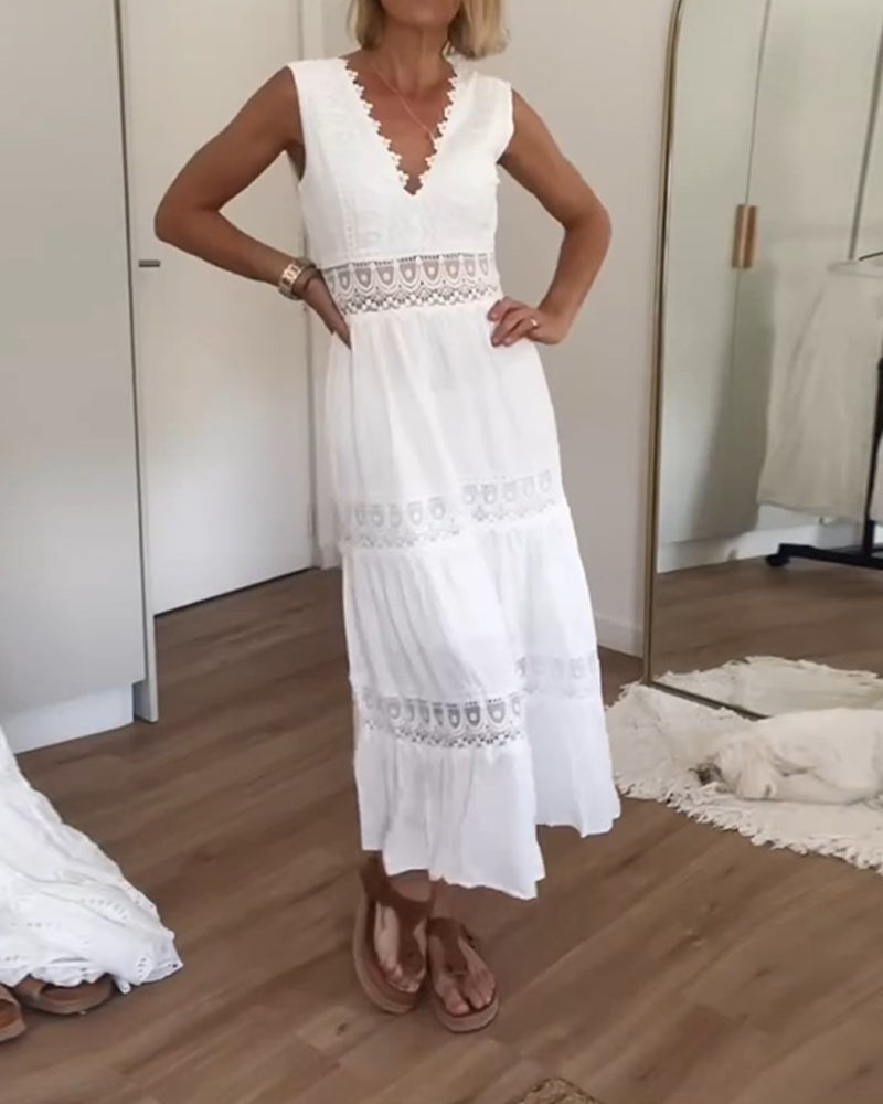 STEPHANIE | ELEGANT V-NECK DRESS