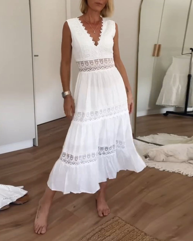 STEPHANIE | ELEGANT V-NECK DRESS
