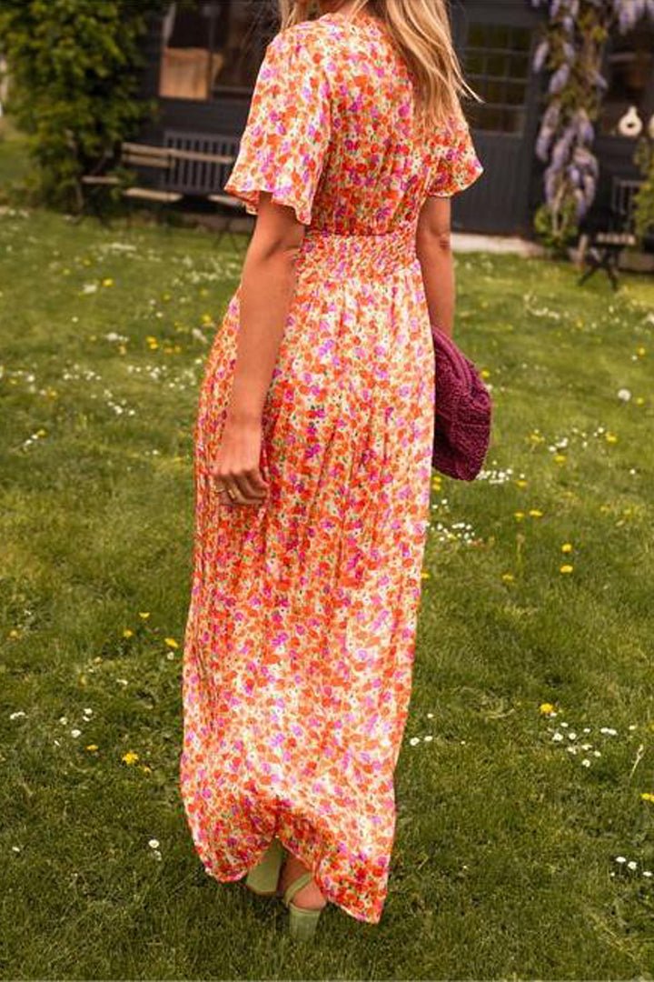 FAITH | ELEGANT LONG DRESS WITH FLOWERS