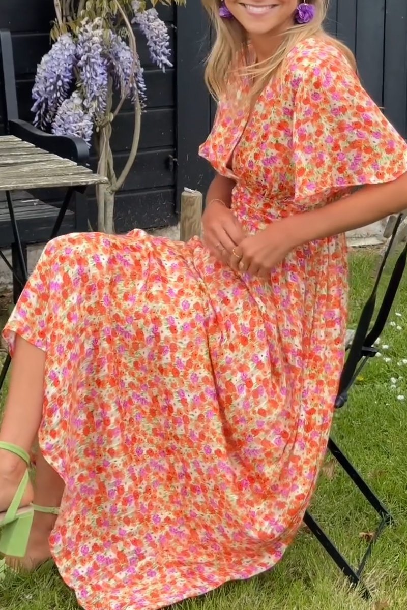 FAITH | ELEGANT LONG DRESS WITH FLOWERS
