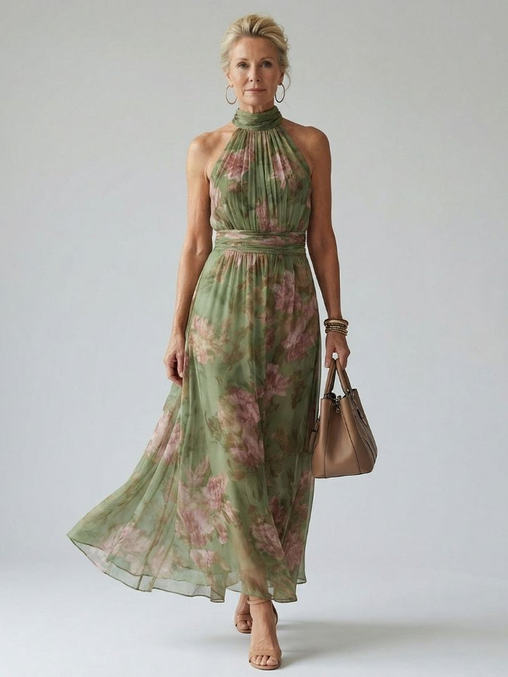 MARIAH | ELEGANT HALTER MIDI DRESS