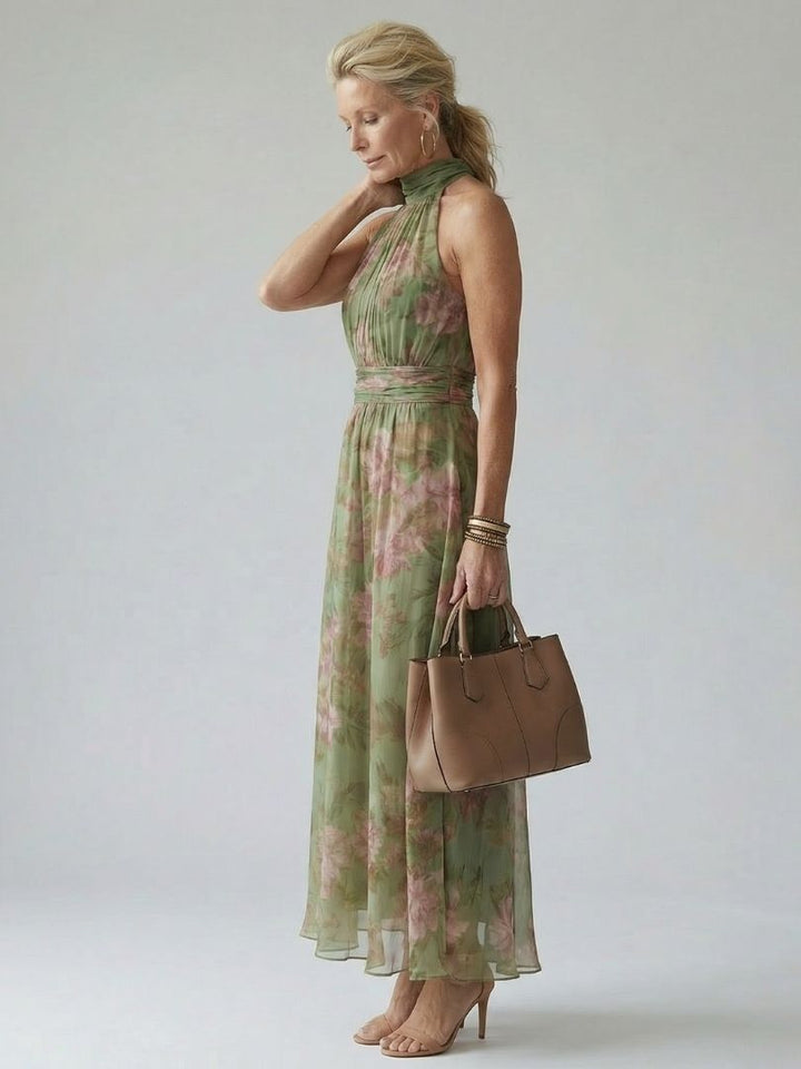 MARIAH | ELEGANT HALTER MIDI DRESS