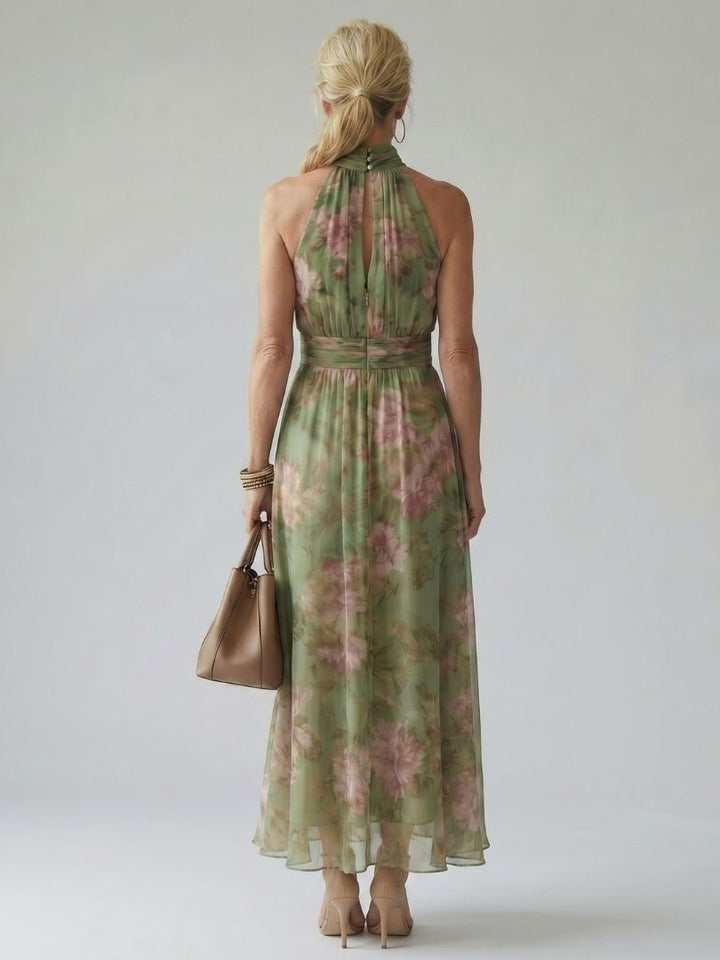 MARIAH | ELEGANT HALTER MIDI DRESS