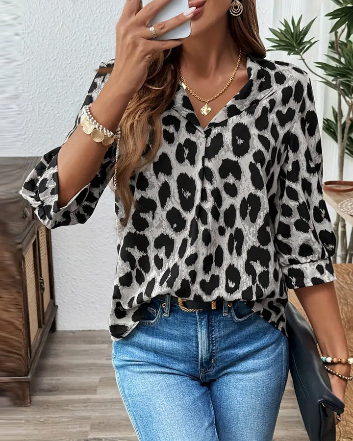 BEAUDINE | ELEGANT LEOPARD PRINT BLOUSE