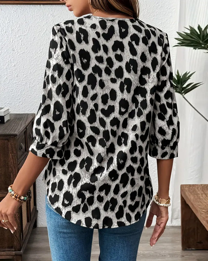 BEAUDINE | ELEGANT LEOPARD PRINT BLOUSE