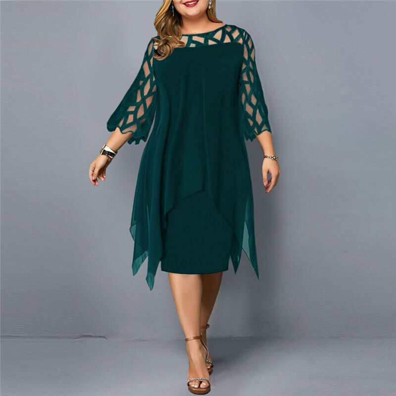 ODESSA | CHIC MIDI DRESS IN LARGE SIZE FOR MODERN WOMEN