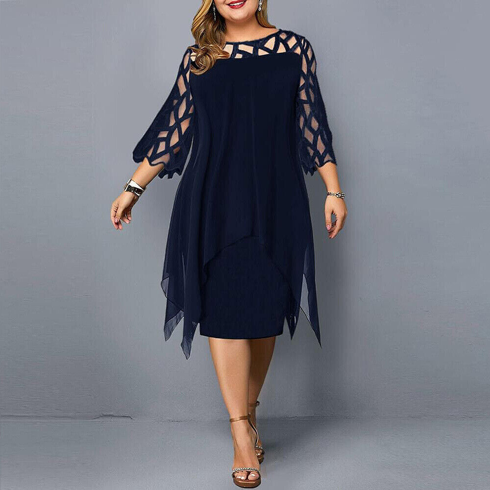 ODESSA | CHIC MIDI DRESS IN LARGE SIZE FOR MODERN WOMEN